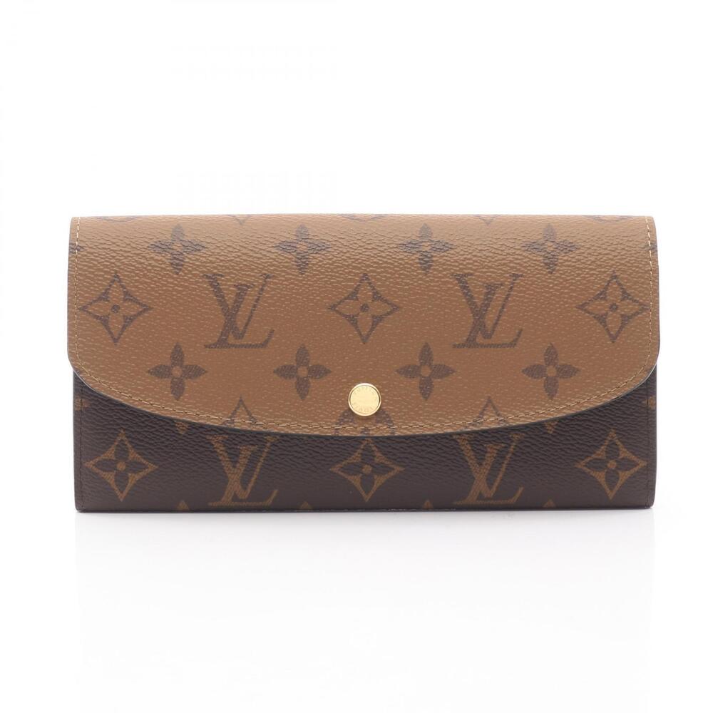 Louis Vuitton Portefeuille Emilie Bifold Wallet Monogram Canvas Leather Brown